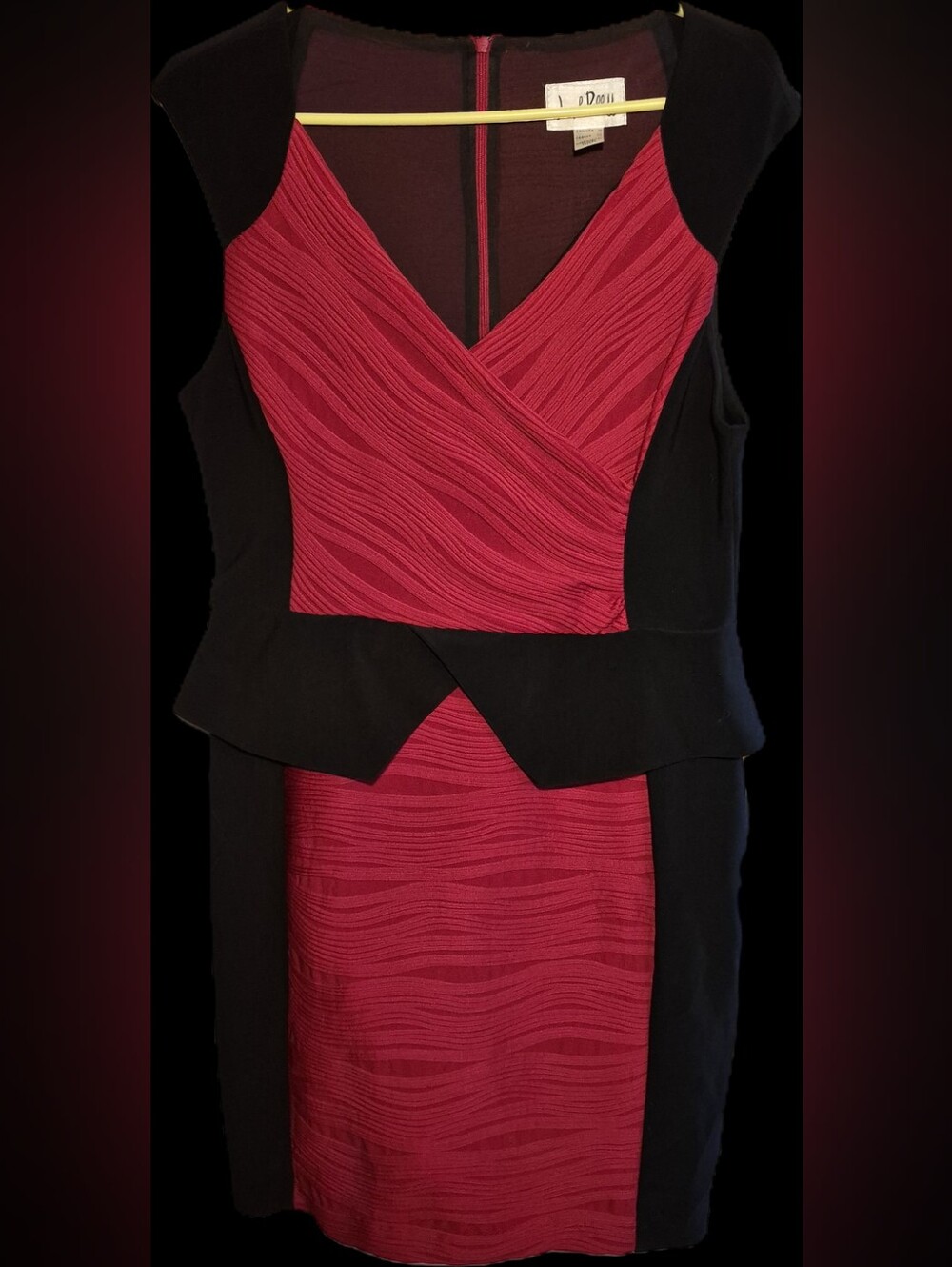 Joseph Ribkoff Red And Black Peplum Dress